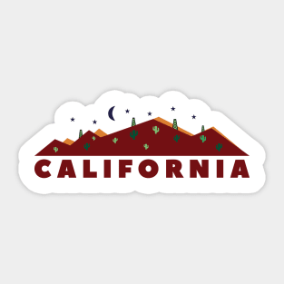 California Scenic Night Sticker